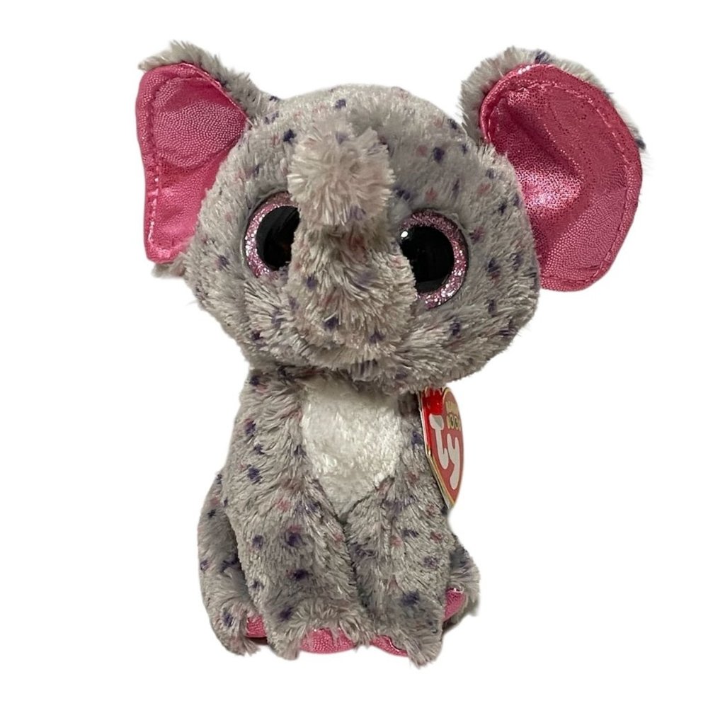 TY Beanie Boos Plush Specks Elephant Stuffed Animal Glittery Eyes Toy with Tag - Picture 1 of 13